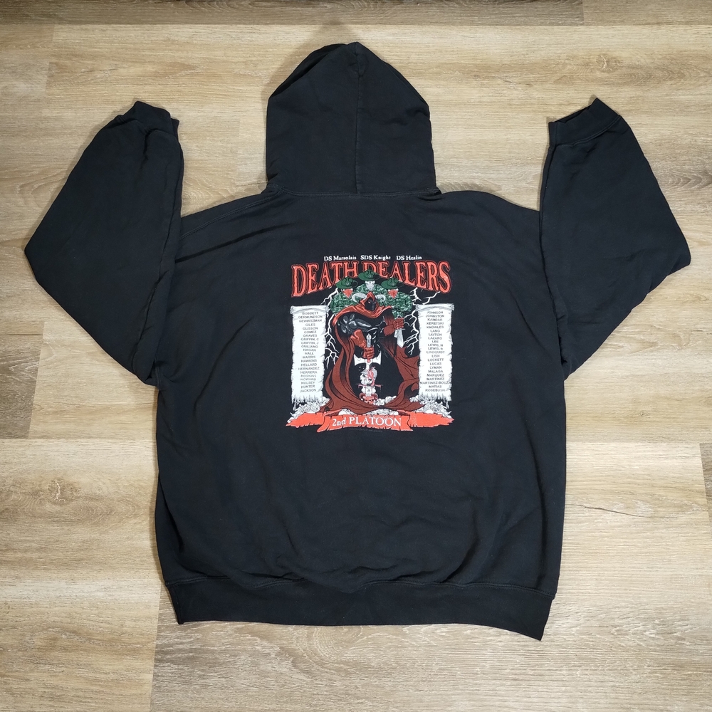 Gildan Black Graphic Hoodie XL Death Dealers 3/47 Infantry Army Memorabilia RARE